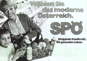 Wählen Sie das moderne Österreich. Wahlplakat der SPÖ für die Nationalratswahl vom 1. März 1970. (Quelle: Plakatdokumentation Kunisch)